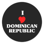 I Love Dominican Republic Round Stickers