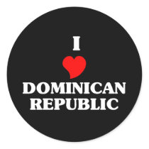 I Love Dominican Republic Round Stickers