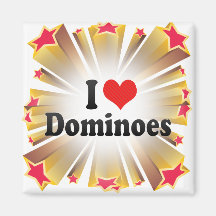 I Love Dominoes Refrigerator Magnet