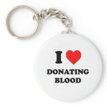 I Love Donating Blood Keychain