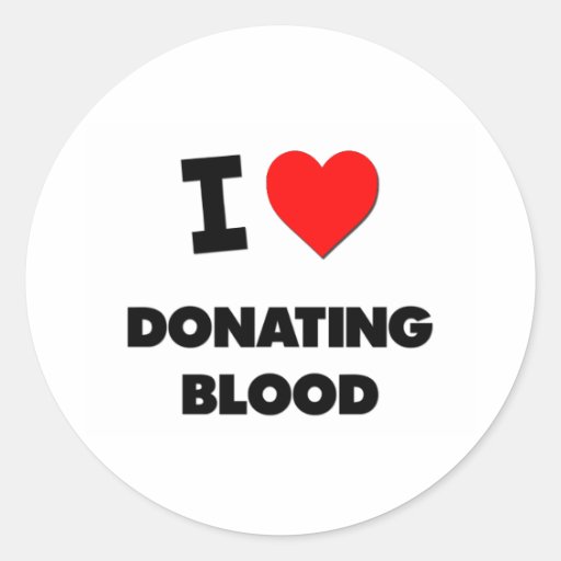 I Love Donating Blood Sticker