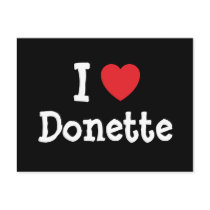 I love Donette heart T-Shirt postcards