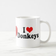 I Love Donkeys Coffee Mugs