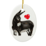I Love Donkeys Demure Donkey Ornament
