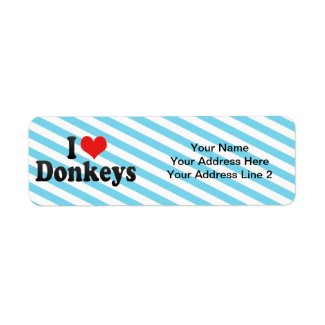 I Love Donkey Return Address Labels