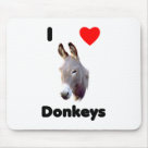 standard_mousepad - Show your love of donkeys with this I love Donkeys design featuring a donkey headstudy in the popular I (heart) style