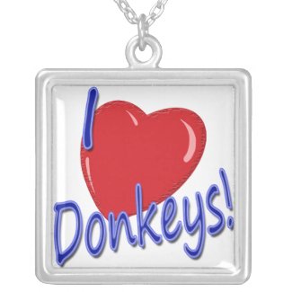I Love Donkeys Pendant Jewelry