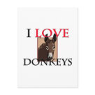 postcard - I Love Donkeys