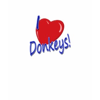 I Love Donkeys Heart T-shirts