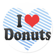 I Love Donuts Round Sticker