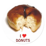 I Love Donuts Round Stickers