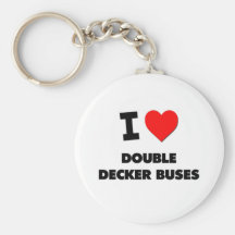 I Love Double Decker Buses Keychain