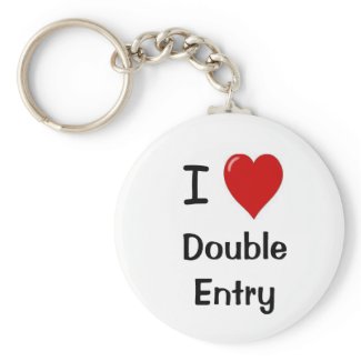 I Love Double Entry keychain