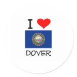 I Love Dover New Hampshire Round Sticker