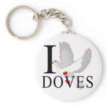I Love Doves Keychains