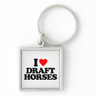 I LOVE DRAFT HORSES KEYCHAIN