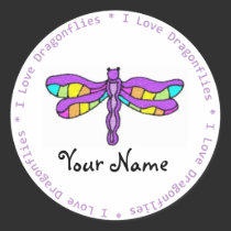 I Love Dragonflies Customizable Sticker
