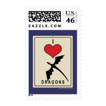 I Love Dragons postage by thefrozenduck I Love Dragons postage