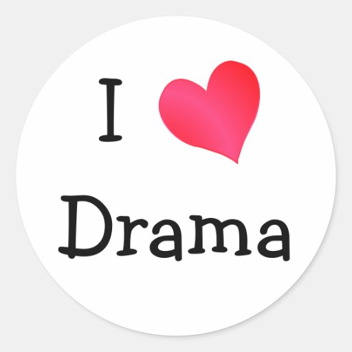 I Love Drama Classic Round Sticker Zazzle