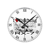 I love drifting RX-7 Clock wall clocks