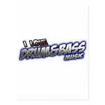 I Love DRUM and BASS music postcards