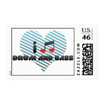 I Love Drum And Bass Postage Stamps