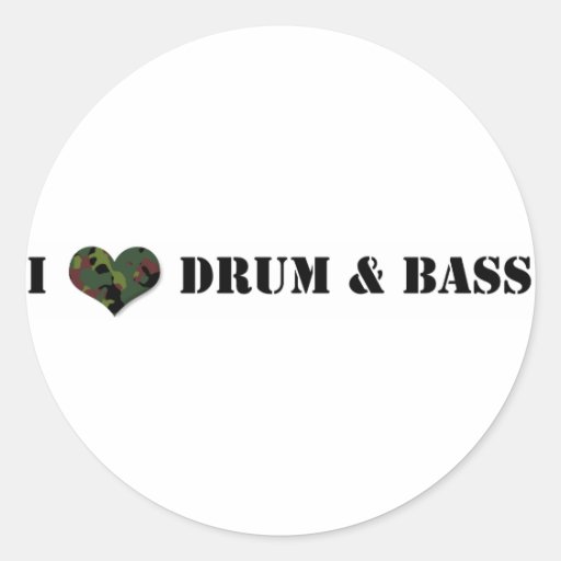 I Love Drum and Bass Sticker Zazzle