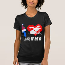 I Love Drums Design Tees