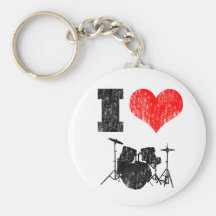 I Love Drums Key Chain