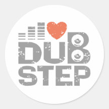 I Love Dubstep Round Sticker