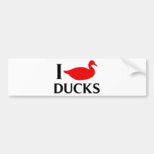 I Love Ducks Bumper Stickers