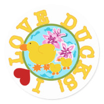 I Love Ducks stickers