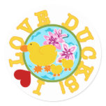I Love Ducks Round Stickers