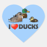 I Love Ducks Heart Sticker