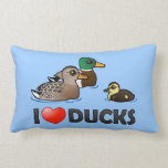 I Love Ducks Throw Pillow