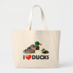 I Love Ducks Jumbo Tote Bag