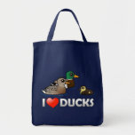 I Love Ducks Grocery Tote
