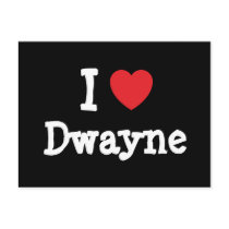 I love Dwayne heart custom personalized postcards