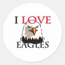 I Love Eagles Stickers