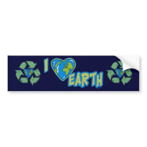 I Love Earth Bumper Sticker bumper stickers