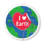 I love earth sewing heart refrigerator magnets