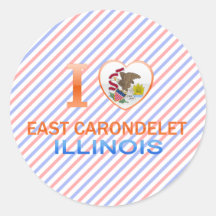I Love East Carondelet, IL Round Stickers