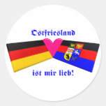 I Love East Friesland / Ostfriesland ist mir lieb Round Sticker