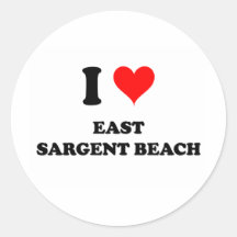 I Love East Sargent Beach Round Stickers