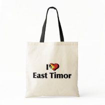 I Love East Timor Flag Tote Bags