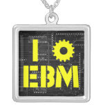 I Love EBM Industrial Sterling Silver Necklace necklaces