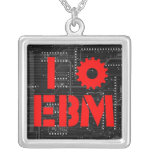 I Love EBM Industrial Sterling Silver Necklace necklaces