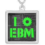 I Love EBM Industrial Sterling Silver Necklace necklaces