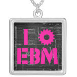 I Love EBM Industrial Sterling Silver Necklace necklaces