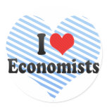 I Love Economists Round Stickers